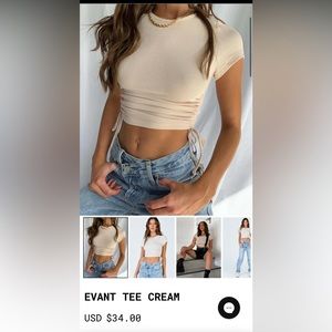 EVANT TEE CREAM Size 0 US